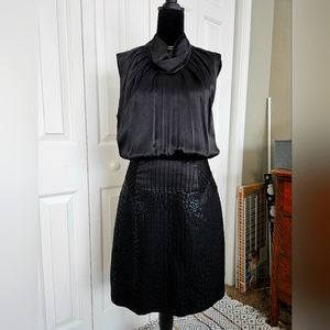 Laundry by Shelli Segal dress, size 10, black satin/black jacquard